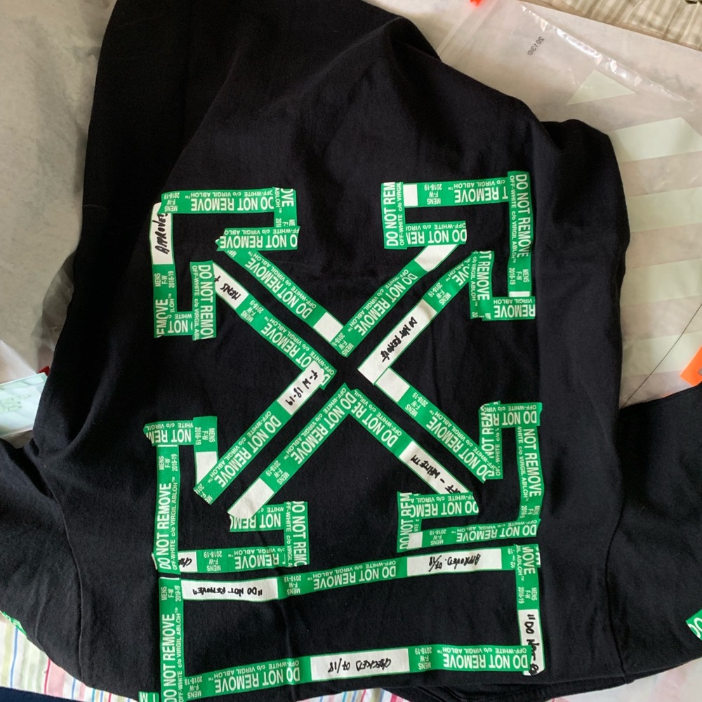 OFF-White Green and Black Logo Full-Sleeve